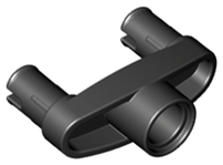 Technic Pin Connector 3L with 2 Pins and Center Hole in Black
