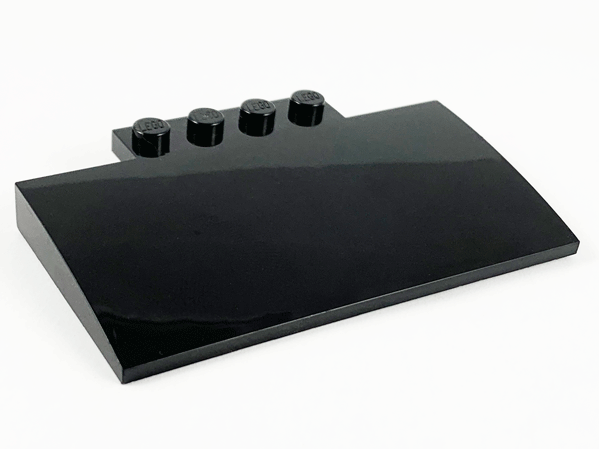 Brick Curved 5 x 8 x 2/3, 4 Studs on Top in Black