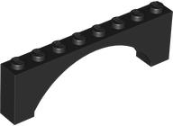 Brick Arch 1 x 8 x 2 Raised in Black