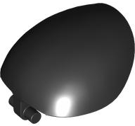 Large Figure Shoulder Cover, Armor, Round, Smooth with Bar in Black