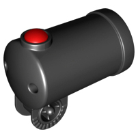 Duplo Cannon, Shooting with Axle Hole and Red Firing Button in Black