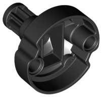 Gearwheel 8 Tooth with Pin Holes and Flywheel Recess (Ninjago) [Short Shaft] in Black
