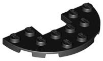Plate Round Half 3 x 6 with 1 x 2 Cutout in Black