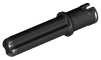 Technic Axle Pin 3L with Friction Ridges Lengthwise and 2L Axle in Black