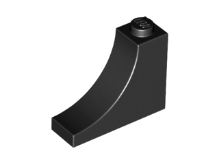 Brick Curved 1 x 3 x 2 Inverted [Inside Bow] in Black
