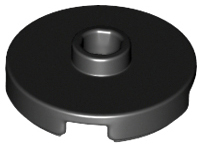 Plate Special Round 2 x 2 with Center Stud (Jumper Plate) in Black