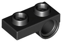 Plate Special 1 x 2 with Pin Hole Underneath in Black