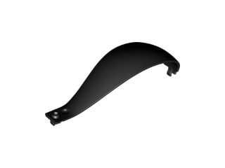 Panel 4 x 4 x 13 Curved Tapered with Clip at Each End in Black