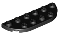 Plate Round Corners 2 x 6 Double in Black