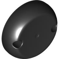 Dome Hemisphere 7 x 7 with 2 Pin Holes [Plain] in Black