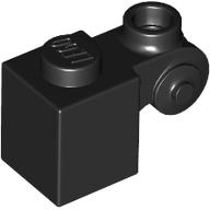 Brick Special 1 x 1 with Scroll with Open Stud in Black
