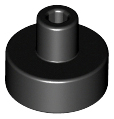 Tile Special Round 1 x 1 with Hollow Bar in Black