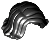 Hair Mid-Length Swept Sideways in Black