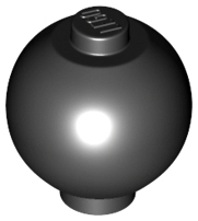 Brick Round 2 x 2 Sphere with Stud [Plain] in Black