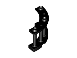 Fence Spindled 4 x 4 x 2 Quarter Round with 3 Studs in Black