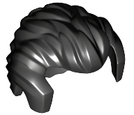 Hair Short Swept Back with Sideburns and Widow's Peak in Black