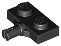 Plate Special 1 x 2 with Wheel Holder, Single Slit in Black