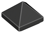 Brick Sloped 45° 1 x 1 x 2/3 Quadruple Convex [Pyramid] in Black