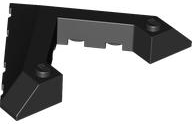 Brick Wedged, Sloped 45° 6 x 8 with Pointed Cutout in Black