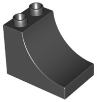 Duplo Brick 2 x 3 x 2 with Curve in Black