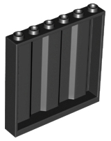 Panel 1 x 6 x 5 [Vertical Corrugated] in Black