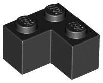 Brick 2 x 2 Corner in Black
