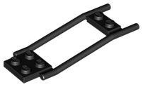 Animal / Creature Accessory, Horse Hitching, 1 x 2 Plate and 2 x 2 Plate [Studded] in Black