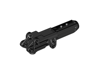 Large Figure Weapon Gun, Body with Hole on Side in Black