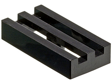 Tile Special 1 x 2 Grille without Bottom Groove in Black