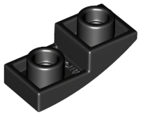 Brick Curved Inverted 2 x 1 in Black