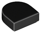 Tile Round 1 x 1 Half Circle in Black