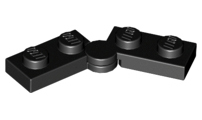 Hinge Plate 1 x 4 Swivel Top / Base - Hollow Clip [Complete Assembly] in Black