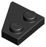 Wedge Plate 2 x 2 Right in Black