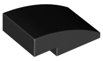 Brick Curved 3 x 2 No Studs in Black