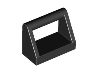 Tile Special 1 x 2 with Handle in Black