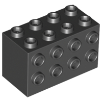 Brick Special 2 x 4 x 2 with Studs on Sides in Black