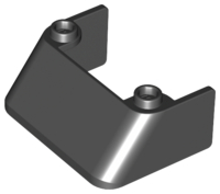 Windscreen 3 x 4 x 1 1/3 with 2 Studs on Top in Black