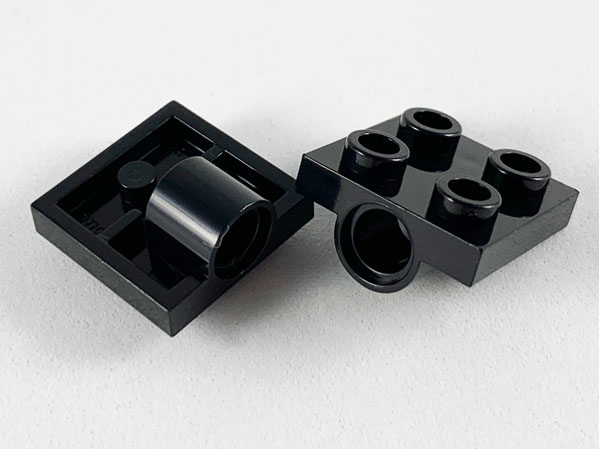 Plate Special 2 x 2 with 1 Pin Hole [Split Underside Ribs] in Black