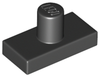 Tile Special 1 x 2 with Minifig Neck Pin in Black