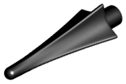 Weapon Spear Tip with Fins in Black