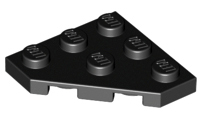 Wedge Plate 3 x 3 Cut Corner in Black