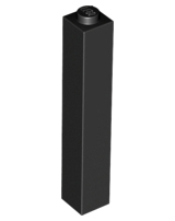 Brick 1 x 1 x 5 with Solid Stud in Black