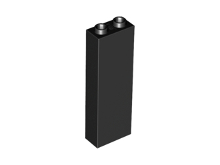 Brick 1 x 2 x 5 with Hollow Studs in Black