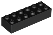 Brick 2 x 6 in Black