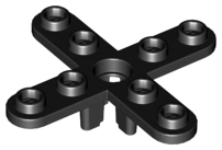 Propeller 4 Blade 5 Diameter with Rounded Ends, Open Hub in Black