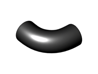 Brick Round 1 x 1 diameter Tube with 90 Degree Elbow (2 x 2 x 1) and Axle Holes (Crossholes) at each end in Black