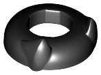 Head Top with Panther Ears [Plain] in Black