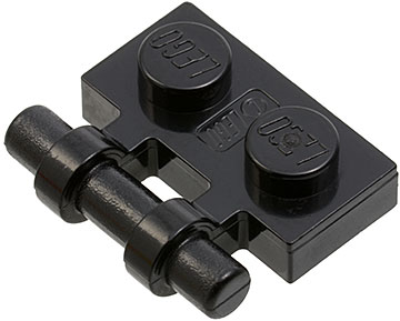 Plate Special 1 x 2 Side Handle [Free Ends] in Black