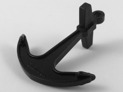 Boat, Anchor - Single Top Hole in Black