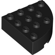 Brick Round Corner 4 x 4 Full Brick in Black
